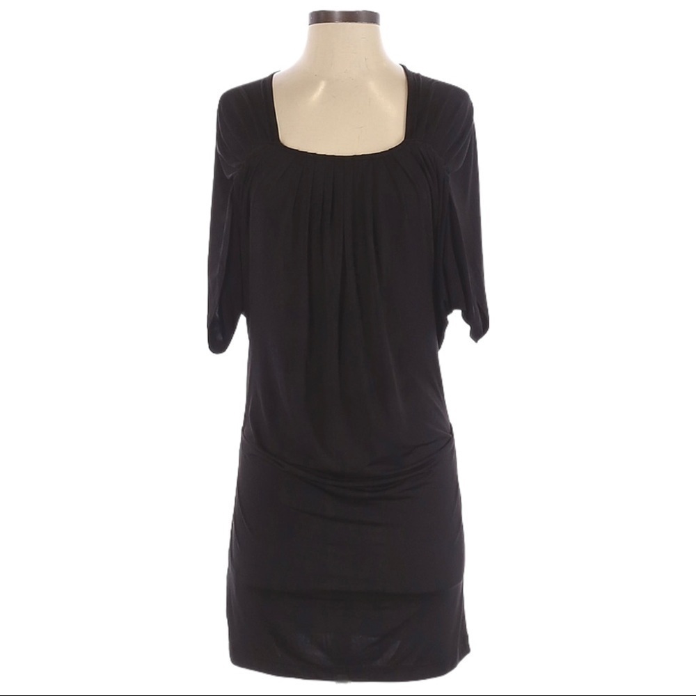 🌺 BCBGeneration Square Neck Dolman Sleeve Black Shift Dress Size XS